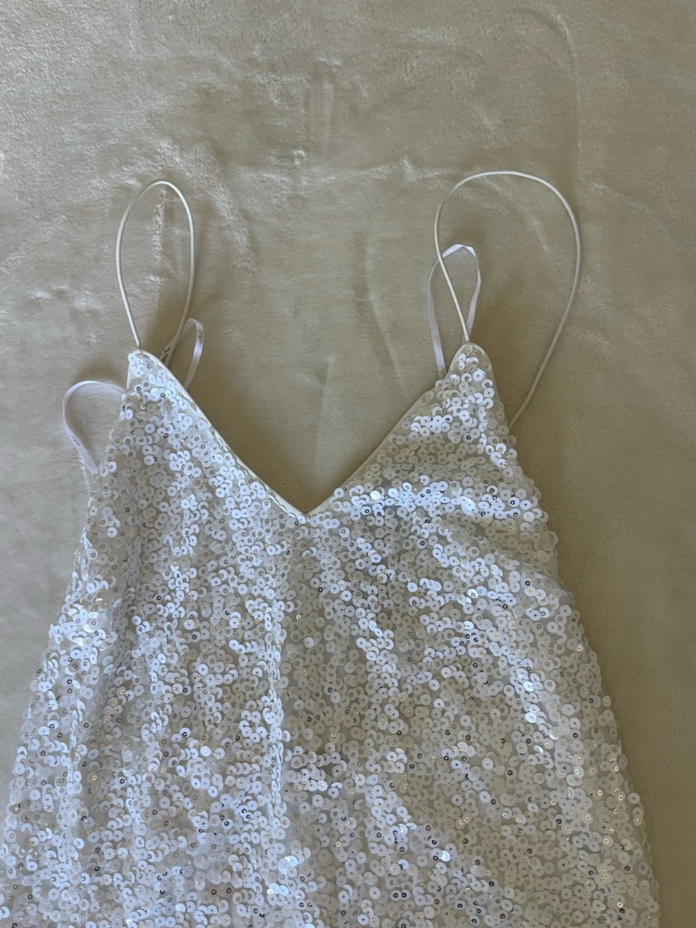 Lulu's White Sequin Slip Dress - Picture 10 of 13
